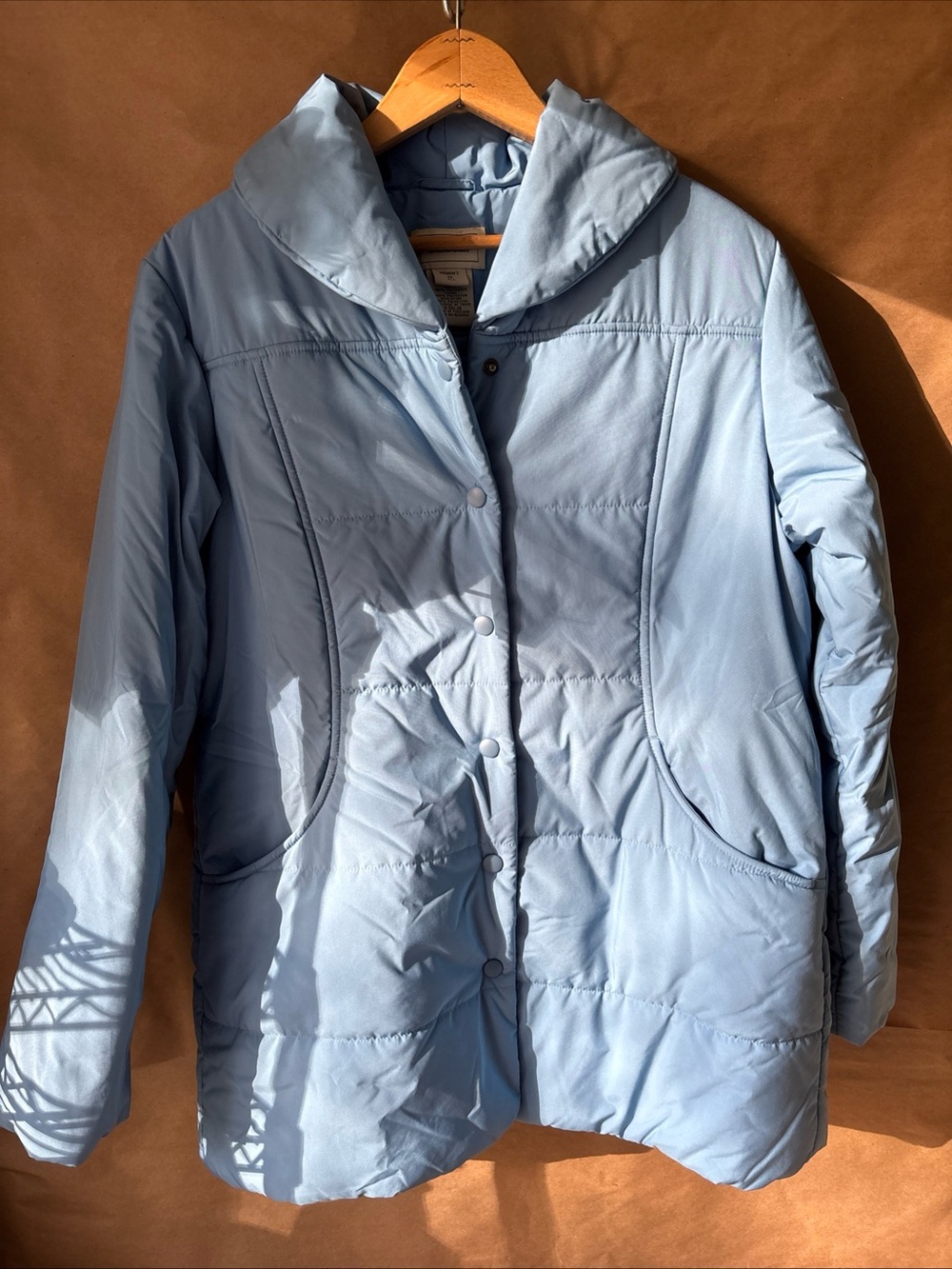 Ll Bean Women’s Puffer Jacket Long Coat Sky Blue Medium